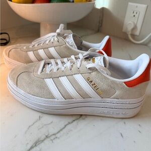 Adidas Gazelle Suede Sneakers in Cream and White